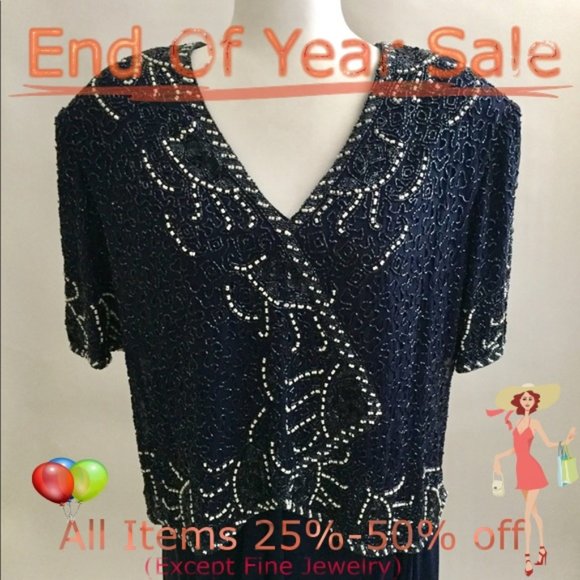 Brilliante by j.a Dresses & Skirts - Brilliante by j.a Blue beaded dress size 2X